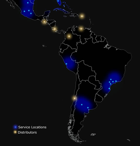 LECO Corporation Latin America Instrument Service and Distributor Locations
