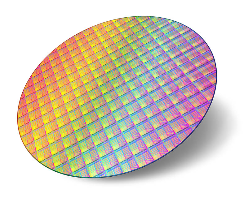 Silicon wafer with processor
